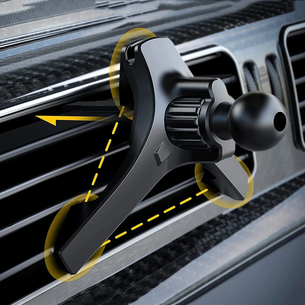Auto-Lüftungsclip Handyhalterung Universal 17mm Kugelkopf Auto-Luftauslass-Hakenklemme Zubehör für Magnet-Auto-Handyhalterung