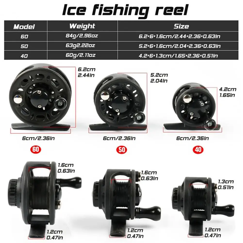 Fishing Wheel Simple Durable Reel Plastic ST40/ST50/ST60 Fishing Right/Left  Hand Ice Fly Raft Fishing