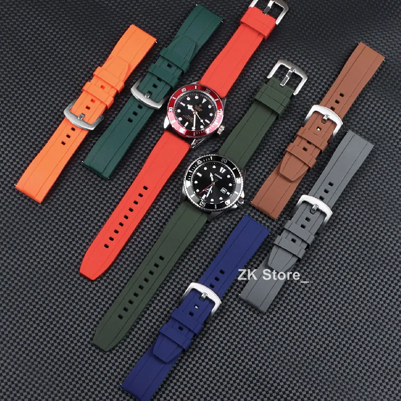 Enhanced Silicone Sport Watch Band - Waterproof Rubber Strap, Universal 20mm & 22mm Wristband Bracelet
