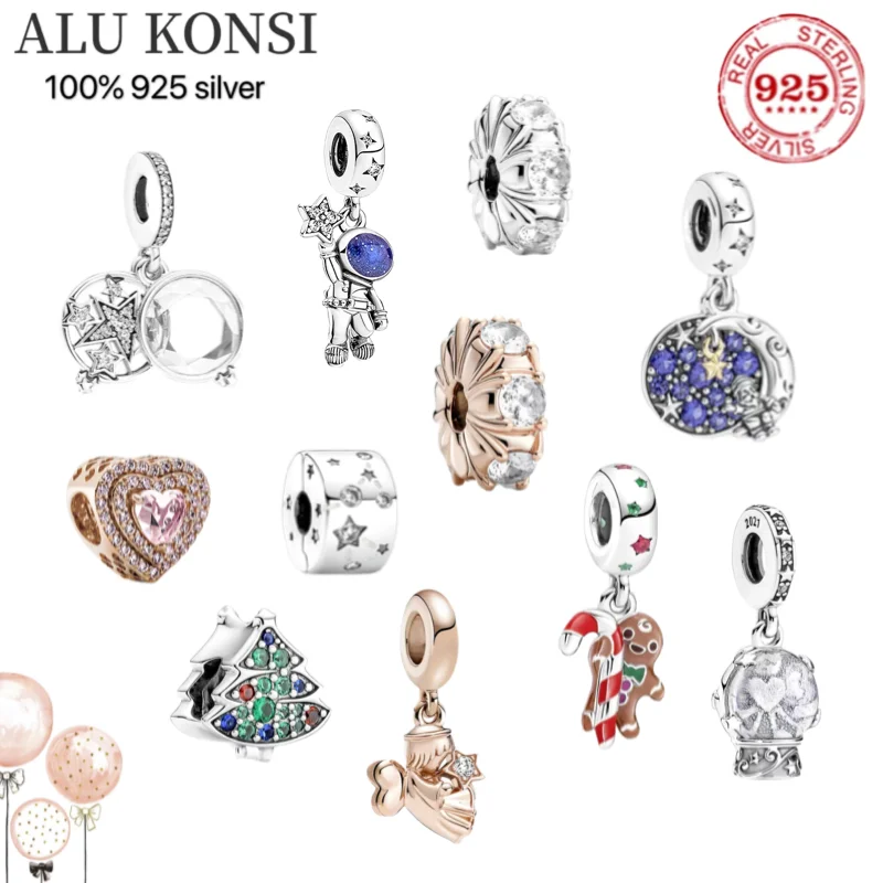 

2021 Summer New 100% 925 Sterling Silver Fashion Original pan Charm DIY Bracelet Pendant necklace For Women DIY Jewelry gift