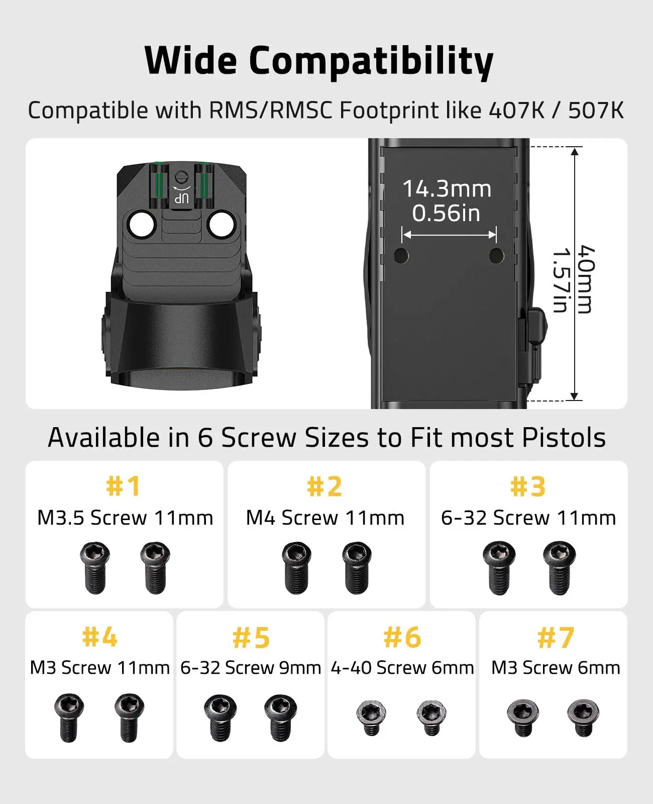 MidTen WolfCovert Motion Awake Red Dot Sight RMS RMSC MOS 2MOA Open Sight Shockproof Adapter Plate 21mm Picatinny Base