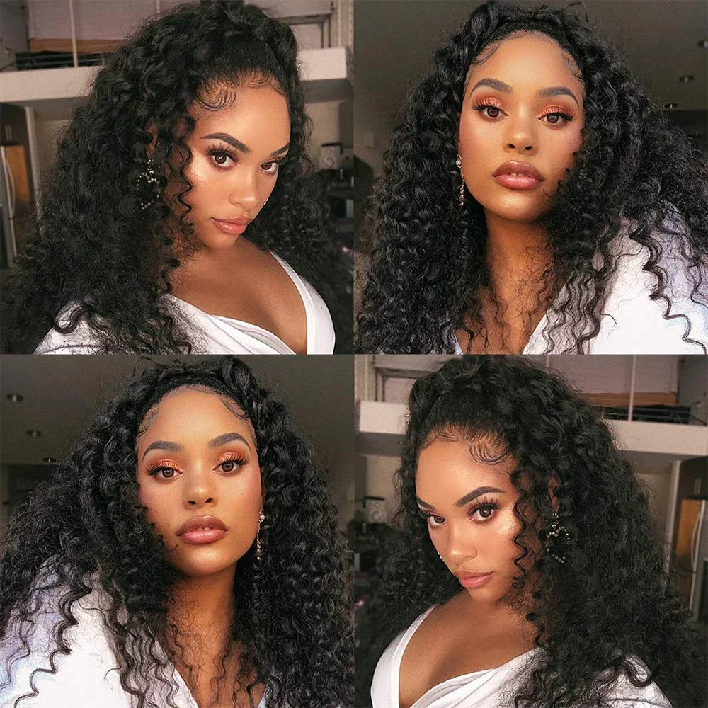 Deep Wave Brazilian Hair Weave Bundles 3 PCS Natural Color Human Hair Bundles Baby Deep Weaving Remy Bundle Extension