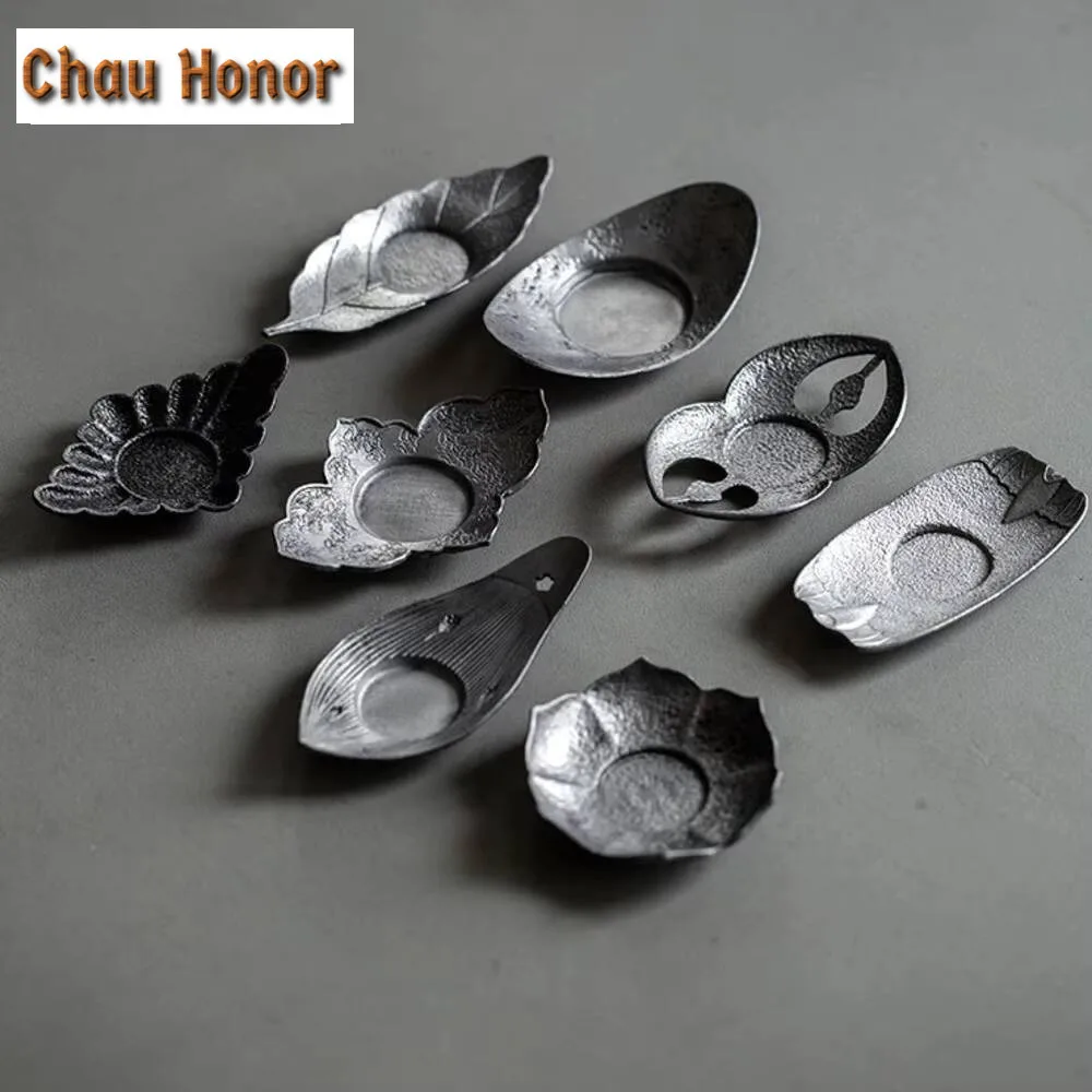 Antique Old Tin Coasters Handmade Anti Scalding Mat Japanese for Coffee Cups Anti-scald Placemats Chinese Tea Tableware Ornament