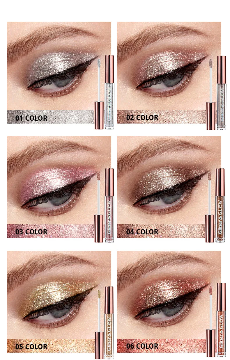 10-Piece Diamond Glitter Liquid Eyeshadow Set, Long-Lasting Shimmer, High-Pigment Sparkling Eye Makeup, Perfect for Glamorous