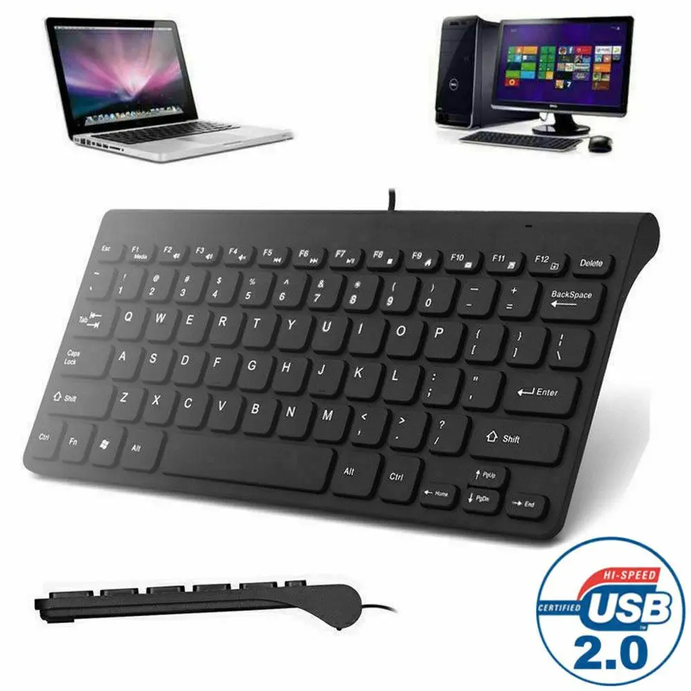 Per Desktop Mac Pc Laptop Home Wired Compact 78 Key Mini Computer Periferiche Tastiera Sottile Tastiera Accessori Per Computer
