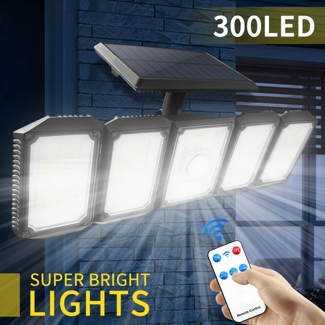 Foco Solar 48 LED Exterior + Sensor Movimiento + Control Remoto