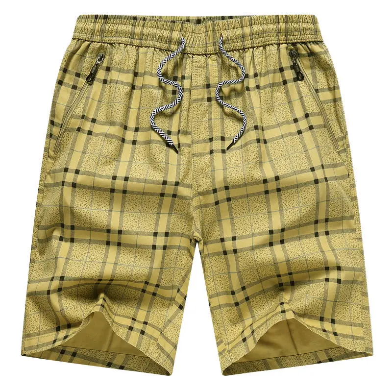 남성용 순면 해변 캐주얼 반바지, 신축성 허리 드로스트링 지퍼 포켓 프린트 패션, 루즈한 빅 사이즈 블루 스포츠 반바지, 여름