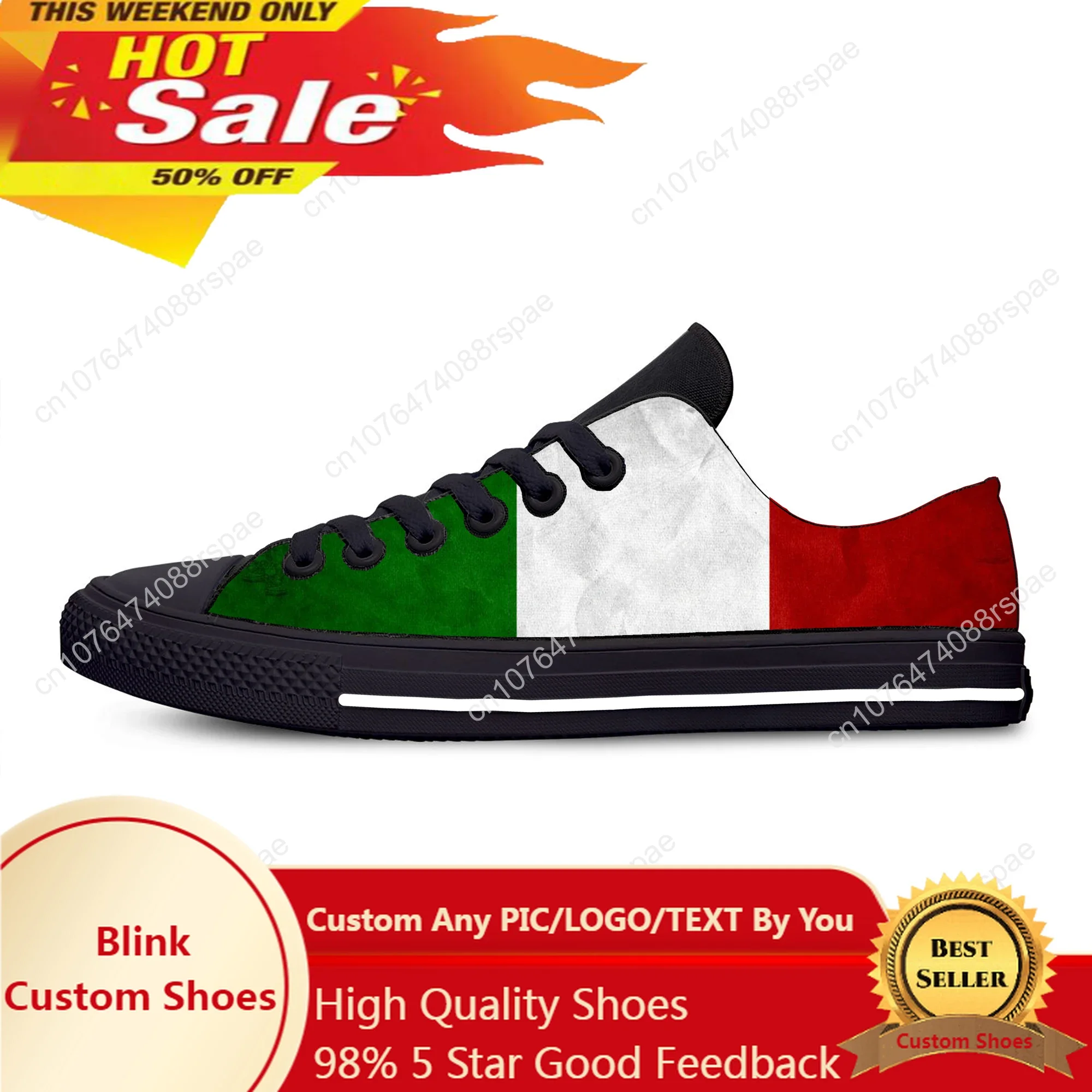Hot Summer Italy Italian Italia Flag Patriotic Fashion Funny Casual Shoes Lightweight Men Women Breathable Low Top Cool Sneakers