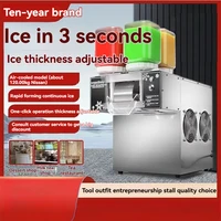 Machine à glace en flocons multi-barils, célèbre sur internet, automatique, pour stand commercial mobile, avec broyeur souple pliable 3