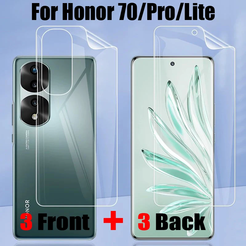 

6PCS Matte Hydrogel Film for Huawei Honor 70 Lite Screen Protector for Honor 70 Pro Plus Front and Back Protective Film