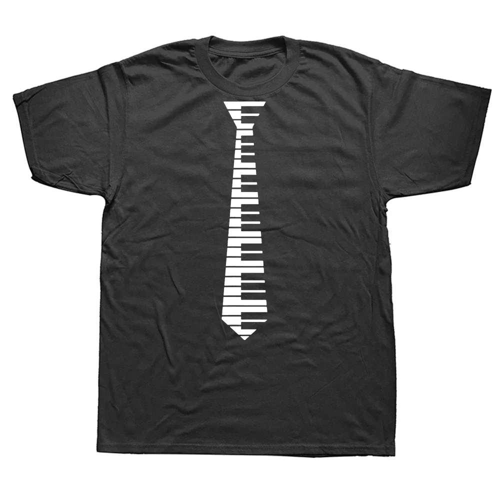 Lustige Klaviertasten Krawatte Klavier Tastatur Musik Player T Shirts Sommer Grafik Baumwolle Streetwear Geburtstag Geschenke T-shirt Herren Kleidung