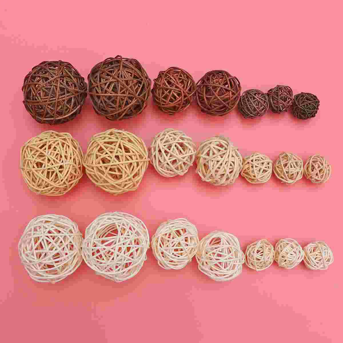 

21Pcs Decorative Wicker Rattan Balls Hand Made Vine Balls for Tree Hanging Ornaments DIY Craft, Wedding Decoration,