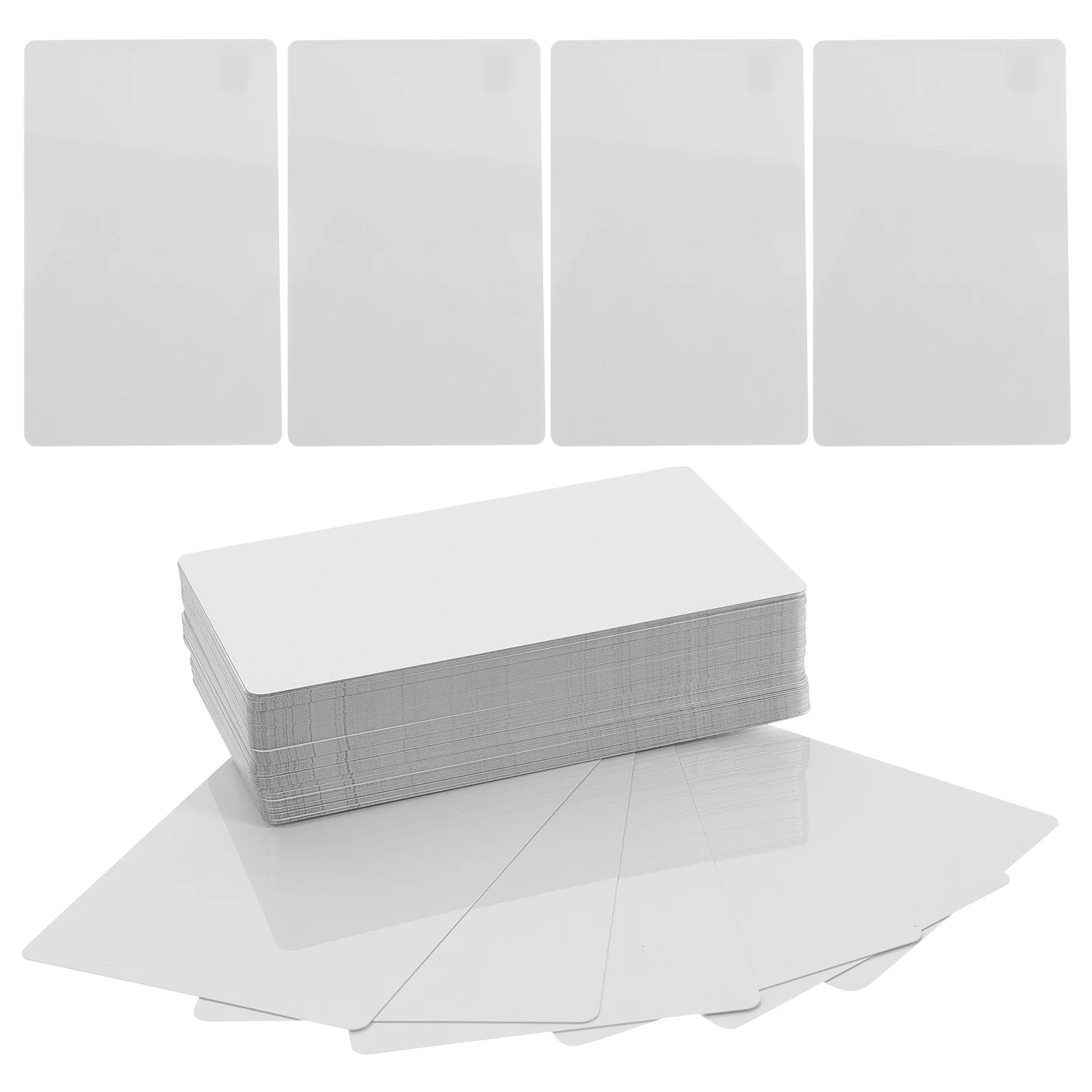 100 Pcs Abrazaderas Metal Sublimation Business Card Aluminum Plate Name Engraving Blank Material White Alloy Small Cards for business cards