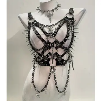Spikey Metal Harness Top 1