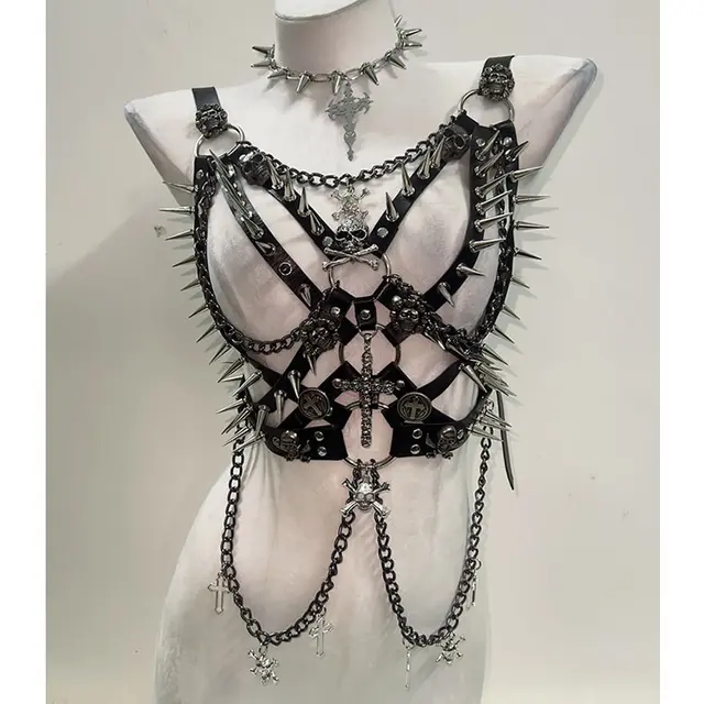 Spikey Metal Harness Top 1