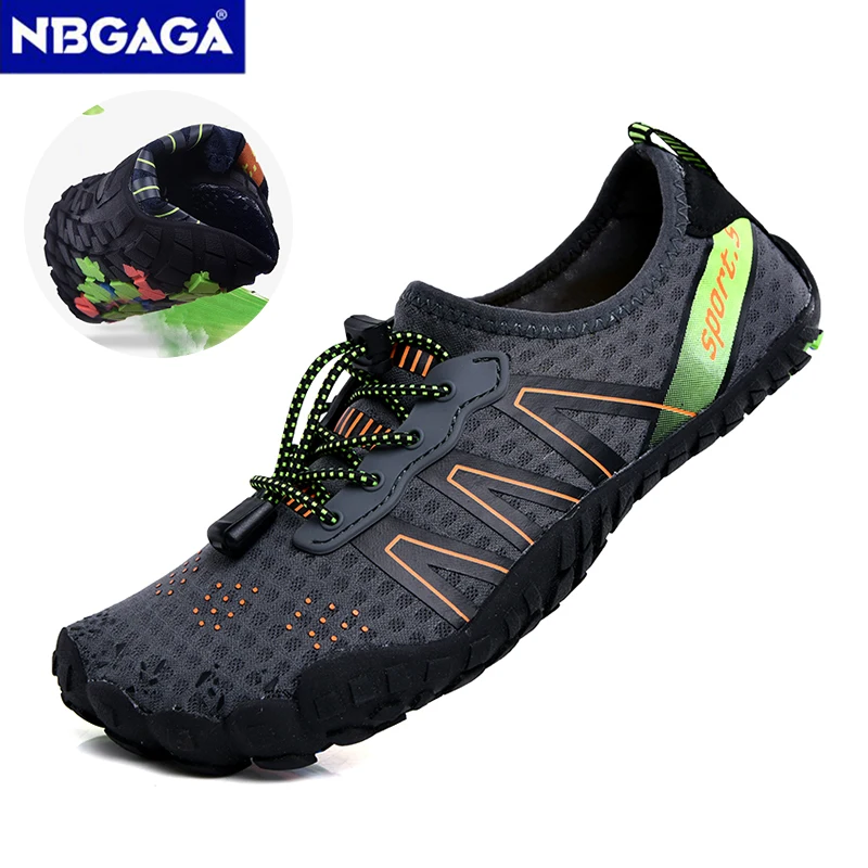 Chaussures d'eau légères à séchage rapide pour hommes et femmes, chaussures d'eau en amont, sports aquatiques de plage en plein air, chaussures d'entraînement de natation, grande taille, 46