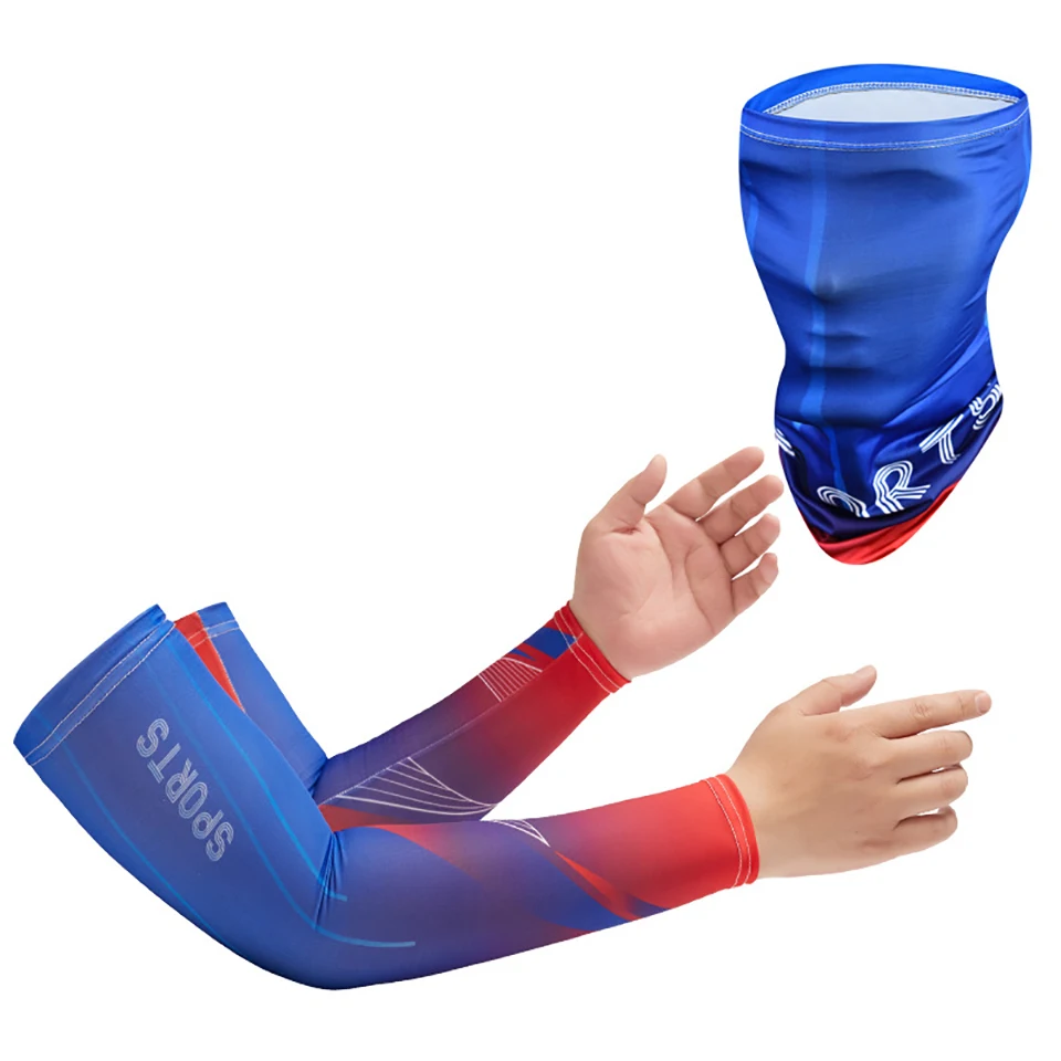 KoKossi Ice Silk Cold Feel Skin Friendly Breathable Combination Suit Sun Protection High-Elastic Arm Sleeves Anti-UV