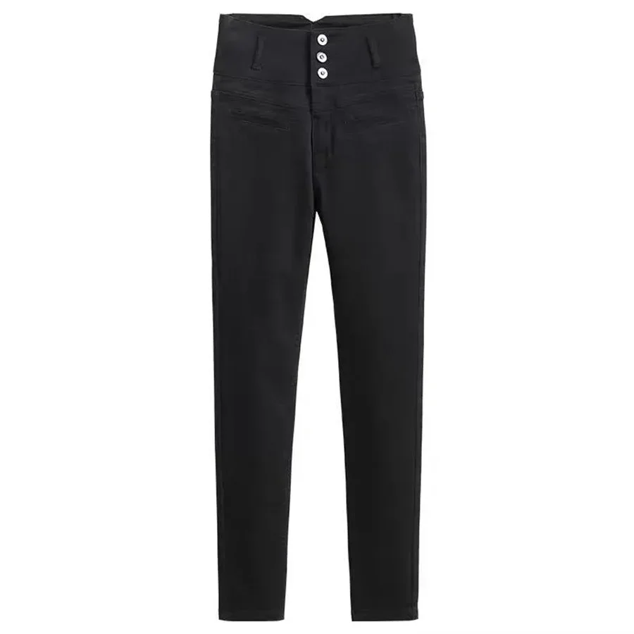 Ankle-length Stretch Vaqueros New High Waist Button Fly White Pencil Jeans Women Black Big Size 5XL Skinny Denim Leggings Pants