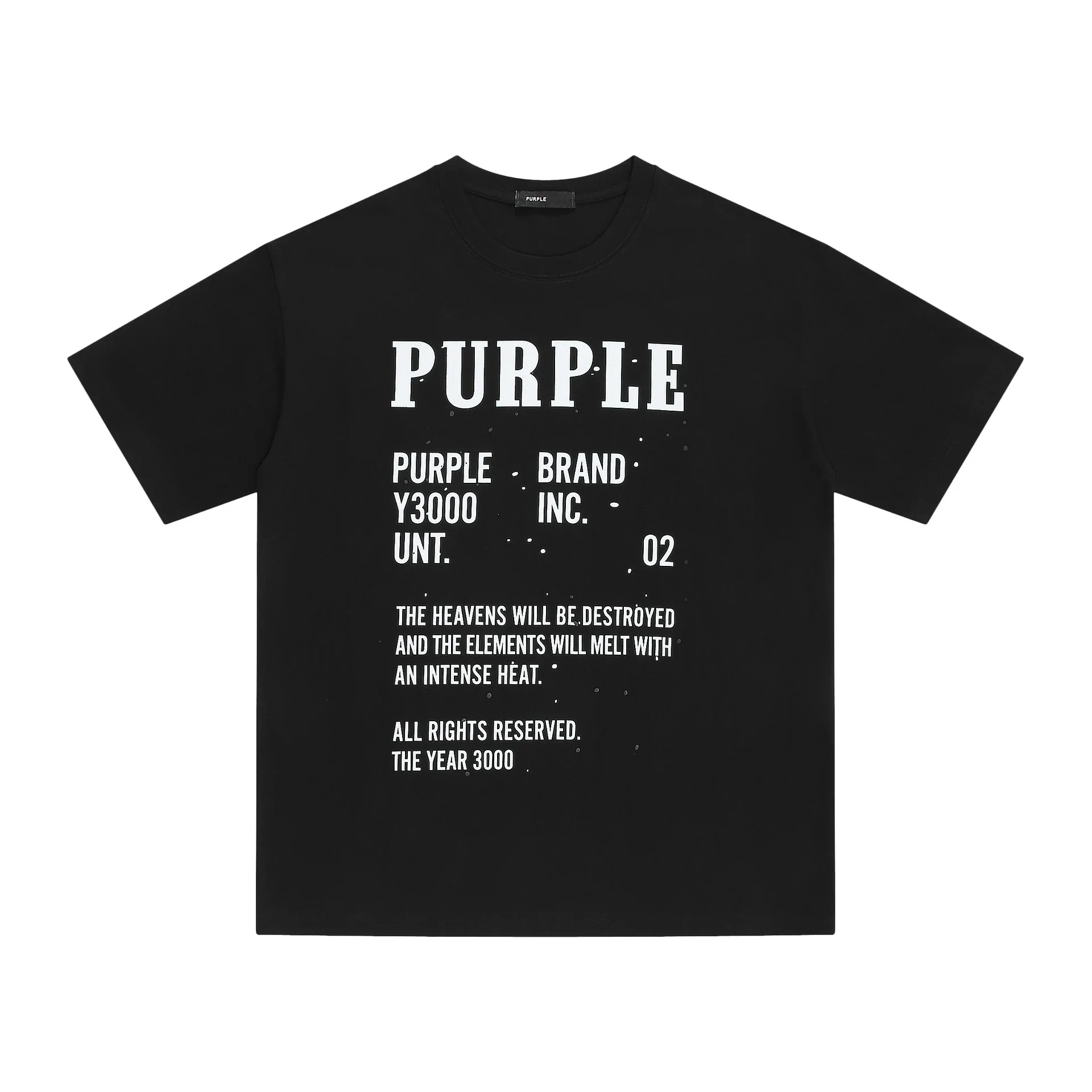 

2024 New Summer Trendy Street Cult Purple Brand Multi-Letter Print Loose Men's and Women's Short Sleeve T-Shirts