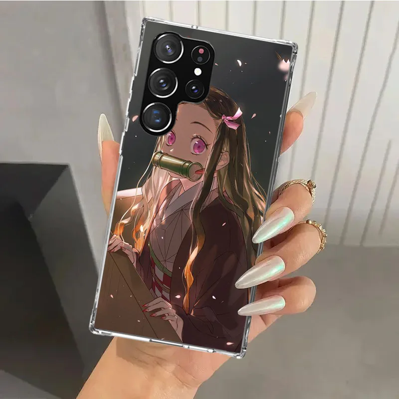 thumbnail image 1 of Funda de teléfono Demon Slayer Kamado Nezuko para Samsung Galaxy S24 S23 S22 S21 Ultra S20 FE S10 Plus S10E S9 S8 + S7 Edge con estampado suave, 1 of 5