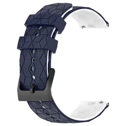 Durable Silicone Replacement Watch Band - Versatile Strap Bracelet Accessory - Amazfit T - Rex 3 (Dark blue white)