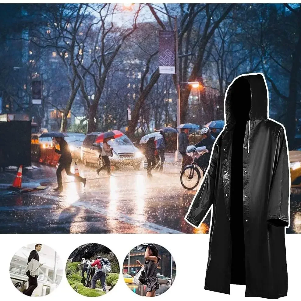 Raincoat Poncho Unisex Hooded for Camping Hiking
