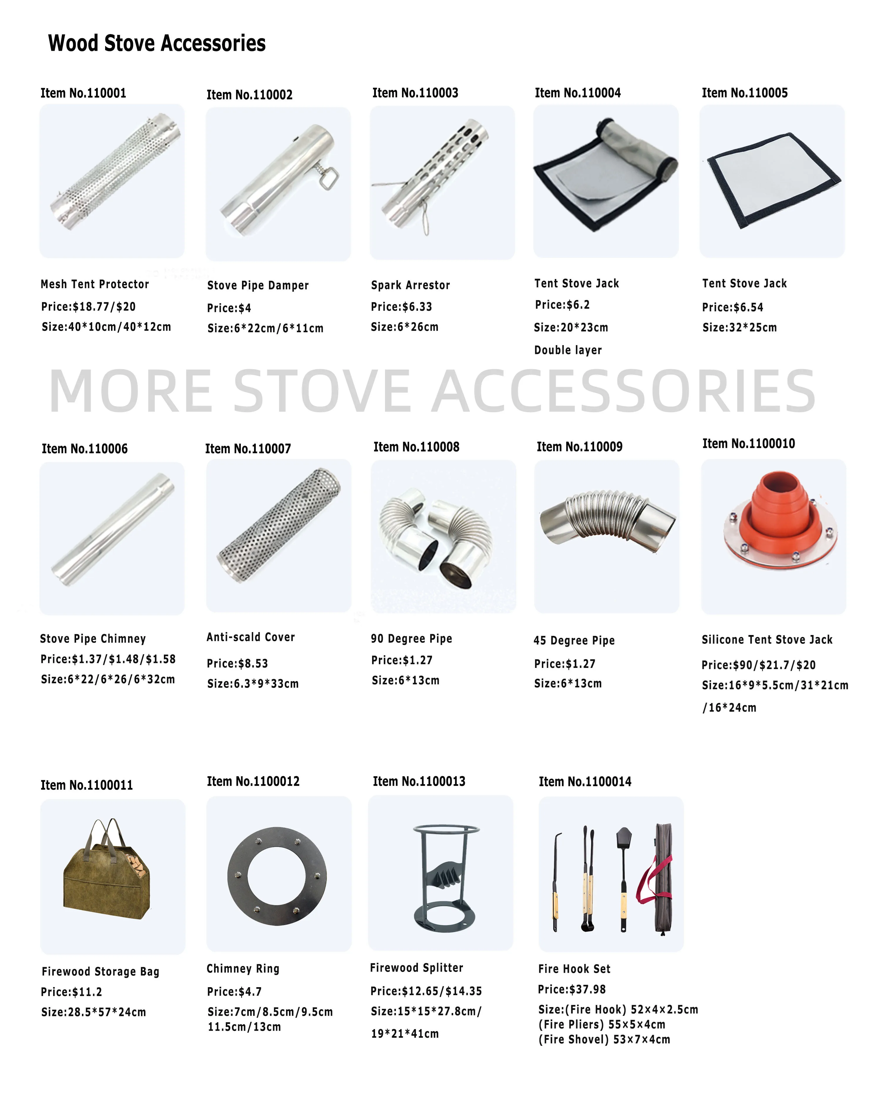 Tent Stove Jack Fire Resistant Pipe Vent Accessory Fire Stove Pipe Road