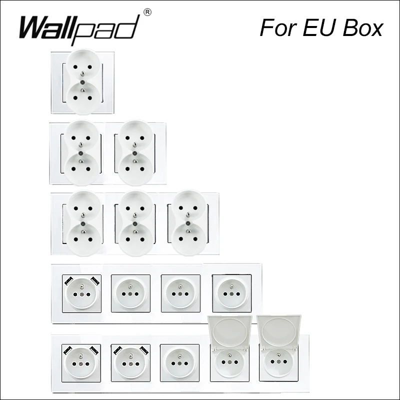 Wallpad Eu French Poland Belgium Double Wall Socket Power Outlet 16a