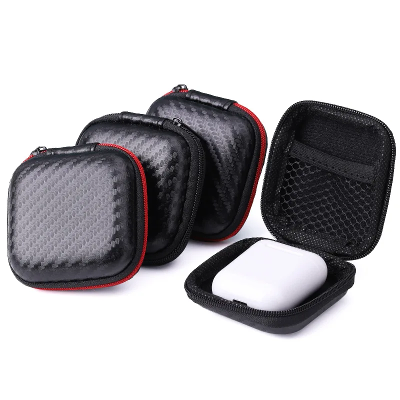 

Portable Headphone Bag Mini Zipper Square Hard Shockproof Moisture-proof Storage Box Mobile Phone Data Cable Charger Eva Bag