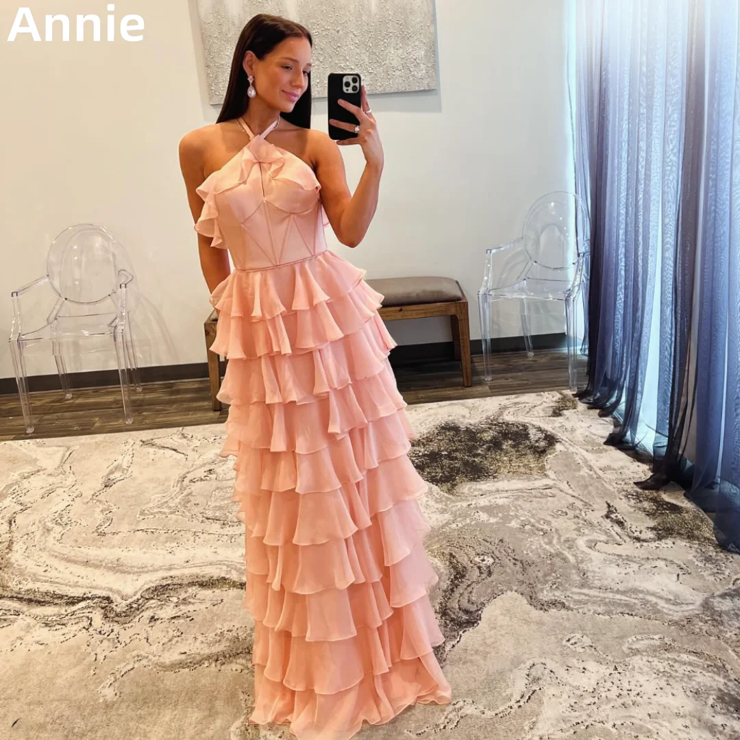 

Annie Light Pink Prom Dresses Organza Multi-layer Graduate Evening Dresses Ladies Wedding Party Dresses Vestidos De Noche2024