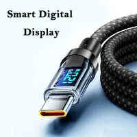 100W Type C To Type C Data Transfer Cable 120W USB A to Type C Fast Charge Cable with LED Display Cord for Xiaomi Samsung Huawei