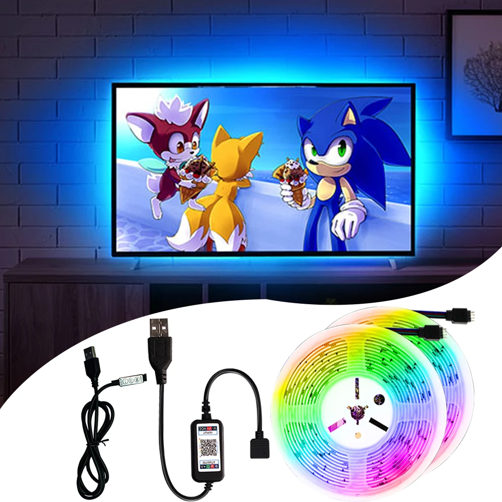 RGB LED Light Bar 5050 Bluetooth Music Light DC5V3 Key Control Flexible LED for TV Backlight Game Room Festive Party Bedroom