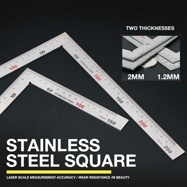 90 Degree Right Angle Ruler Stainless Steel Measurement Square Tool (30cm  or 50cm)(500mm*250mm)