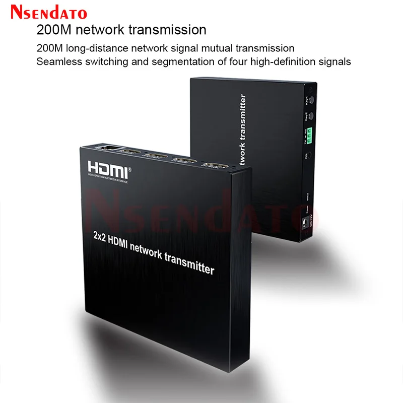 2x2 HDMI Matrix Network Transmitter Over Cat 6 200M 2 in 2 out seamless switching HDMI Video Transmitter Ethernet Adapter For TV