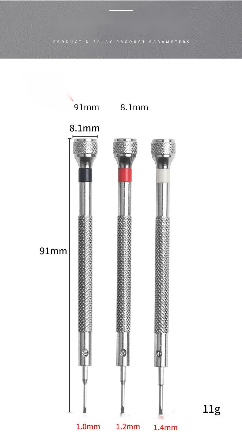 Hot Selling Horloge Reparatie, Batterij Vervanging, Band Versterking, Niet Rollend Mes, Roestvrij Staal, Multi-Specificatie Platte Schroevendraaier_voghion.com