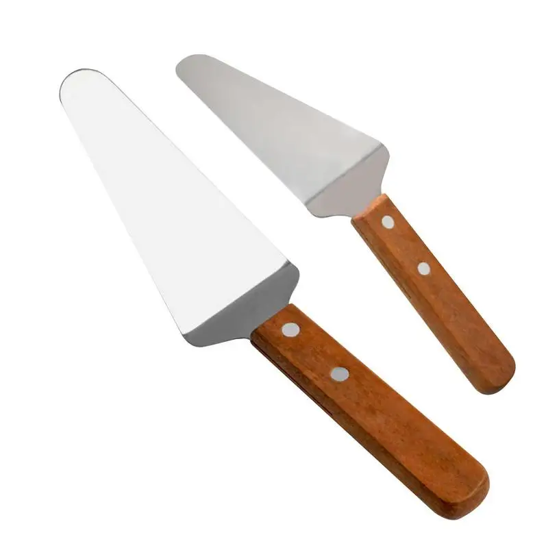 

Stainless Steel Pizza Shovel Non-stick Pizza Paddle Spatula Wooden Handle Pizza Cheese Server Triangular Spade Shovel For Pizza