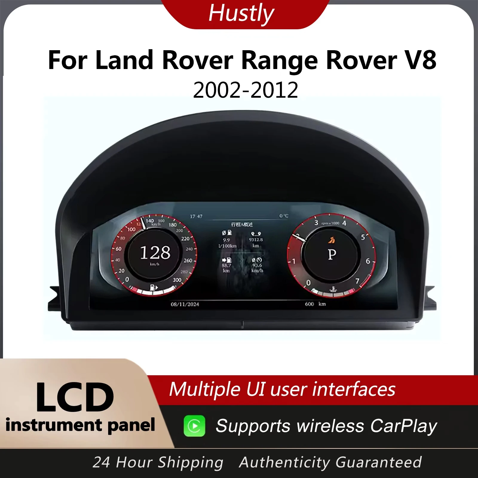 Panel de Instrumentos Digital de 12.3 Pulgadas para Land Rover Range Rover V8 2002-2012, Velocímetro con iOS CarPlay 1