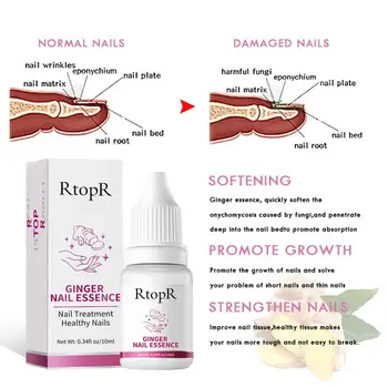 NEW  Ginger Nail Care Kit - Gentle Nourishing Hand & Foot Treatment Strengthening Nail Liquid for Healthy Cuticles & Shine