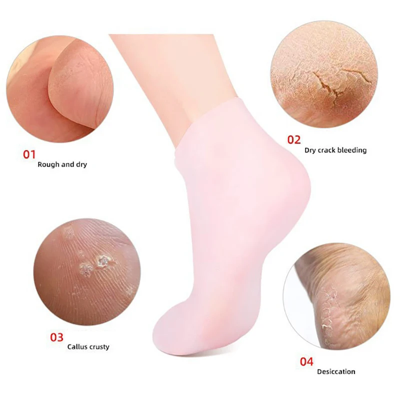 1Pair Silicone Foot Care Socks Anti Cracking Moisturizing Gel