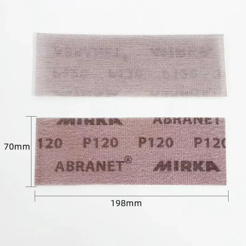 MIRKA 사각형 메쉬 사포 70x198mm 직사각형 진공 플로킹 사포는 사포 샌딩 보드와 함께 사용되어야 합니다.