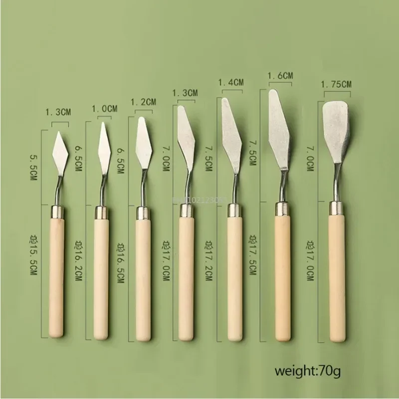 Cream Mixing Scraper Oil Painting Shovel Baking Pastry Tools Kitchen Accessories 3/5/7PCS Stainless Steel Fondant Cake Spatula