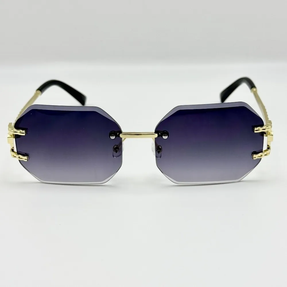 Vintage Randlose Sonnenbrille PC-Rahmen Polygon-Design Unisex Sonnenbrille UV400-Schutz Hip-Hop-Stil Trendige Sonnenbrille Unisex – Detail 10