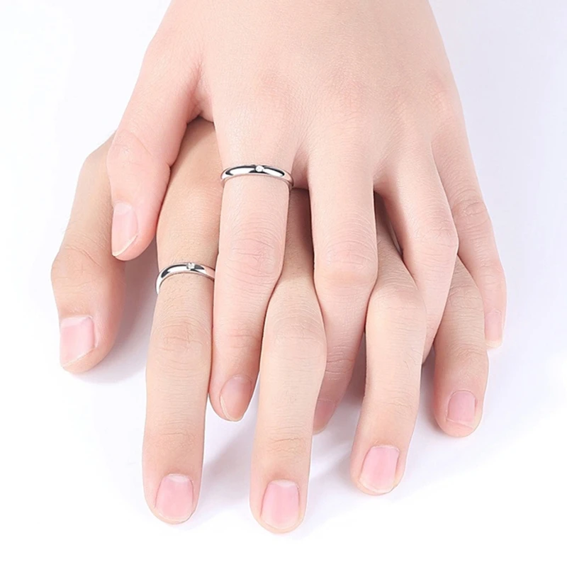 2Pieces Women Simple Joint Wedding Band Rings For Women Girls Personalised Engagement Ring Valentine's Day Gift US 8.5/7 4