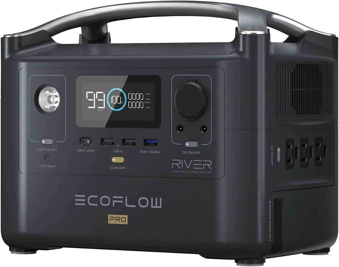 

EF ECOFLOW RIVER Pro Portable Power Station 720Wh, Power Multiple Devices, Recharge 0-80% Within 1 Hour, for Camping, Outdoors,