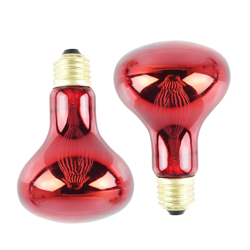 ABRO-100W 2 Pack Infrared Heat Lamp Bulb Red Light Heat Bulbs For Pet Lizards Bearded Dragons Chameleons Snakes Reptiles & Amphi