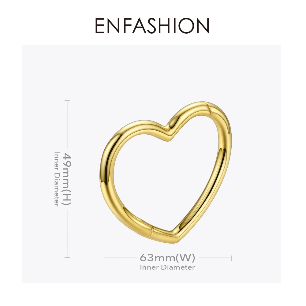 ENFASHION Heart Cuff Bangles For Women Accessories Gold Color Brass Bracelets Fashion Jewelry Friends Gifts Pulseira BC2006 bangle bracelet