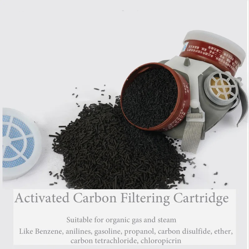 Masque à gaz avec cartouche filtrante simple, idéal pour protection chimique et peinture, posé sur fond blanc.