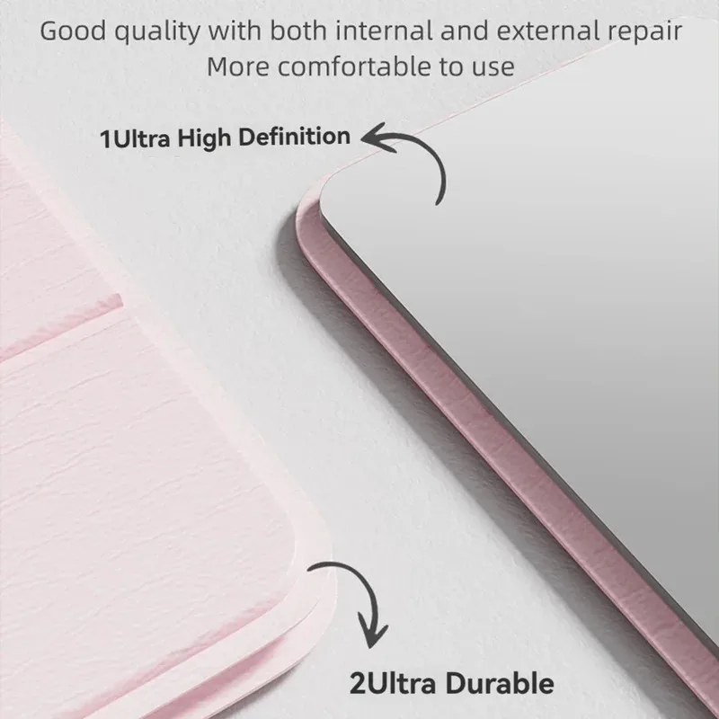 Portable Handheld Mini Makeup Mirror makeup mirror hand holding mirror Dormitory Tabletop And Office Use Adjustable And Portable Folding Mirror