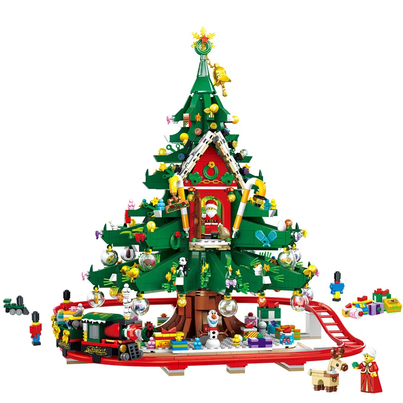 88013 Building Block Christmas Tree House Renna Gingerbread Assembly Building Block Toys Regalo Di Natale Per Bambini