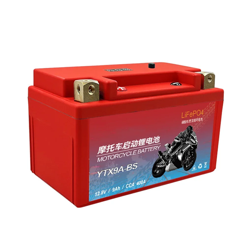 Motorcycle Battery Motorcycle Battery LiFePO4 Scooter Starter 12.8V 5Ah 7Ah 9Ah CCA 200A-400A Built in BMS Lithium Battery Voltage Protection ATV